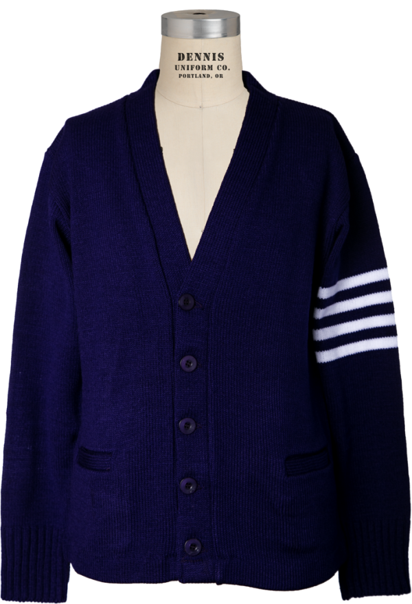 V-Neck Cardigan with Arm Stripes Online Hot Sale