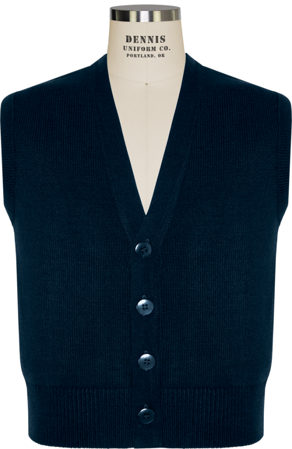 V-Neck Button Front Sweater Vest For Sale