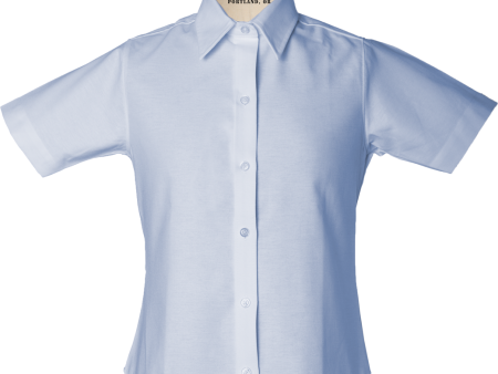 Short Sleeve Fitted Oxford Blouse Discount