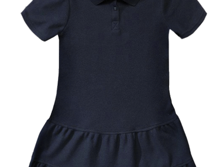 Short Sleeve Pique Ruffle Polo Dress For Discount