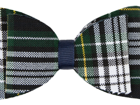 Raw Edge Plaid Barrette Hair Bow Hot on Sale