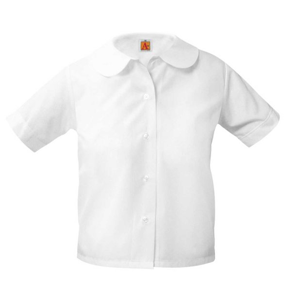 Short Sleeve Peter Pan Broadcloth Blouse Online Sale