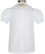 Puff Short Sleeve Broadcloth Blouse on Sale