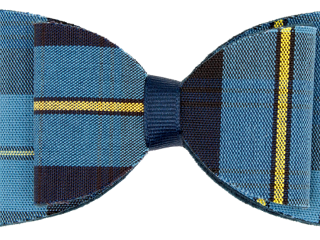 Raw Edge Plaid Barrette Hair Bow For Cheap