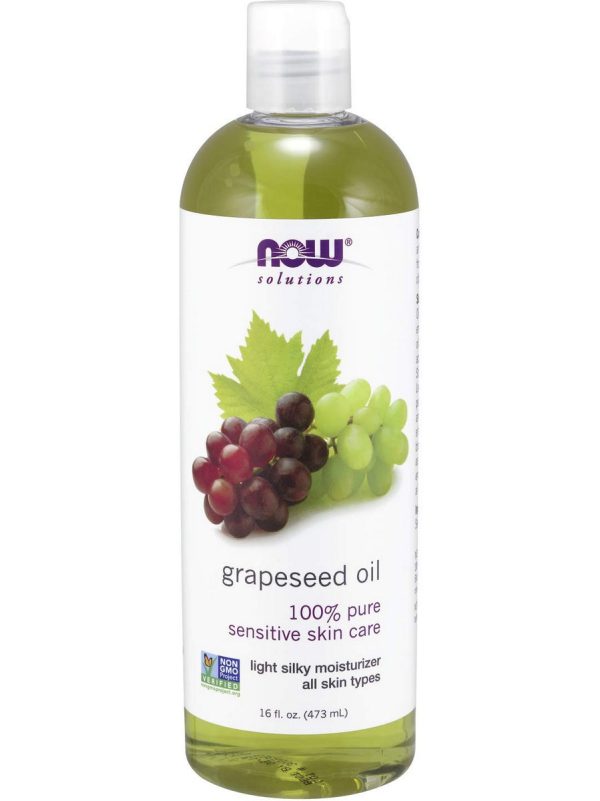 NOW Foods, Grapeseed Oil, 100% Pure Sensitive Skin Care, 16 fl oz For Cheap