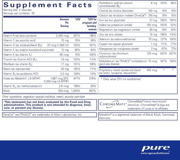 Pure Encapsulations, PreNatal Nutrients, 60 caps Fashion