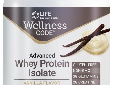 Life Extension, Wellness Code® Advanced Whey Protein Isolate, Vanilla, 454 grams Cheap