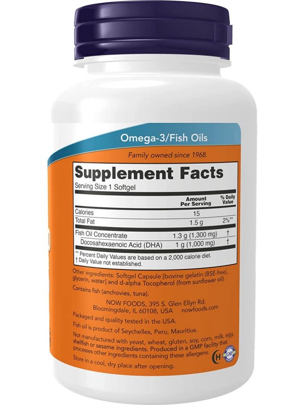 NOW Foods, DHA-1000 Brain Support, Extra Strength, 90 softgels Hot on Sale