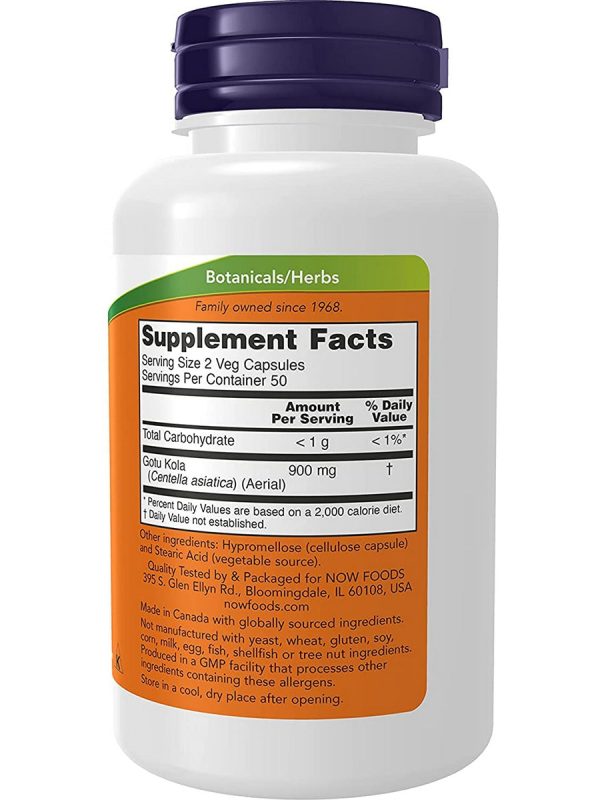 NOW Foods, Gotu Kola 450 mg, 100 veg capsules For Discount