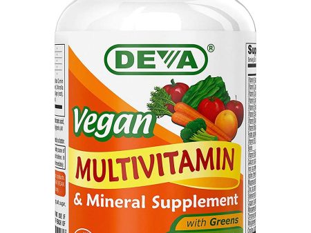 DEVA Nutrition, Vegan Multivitamin & Mineral Supplement With Greens, 90 Coated Tablets Supply