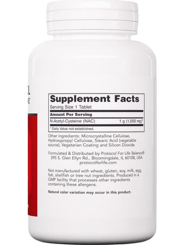 Protocol For Life Balance, NAC (N-Acetyl Cysteine), 1,000 mg, 120 Tablets Discount