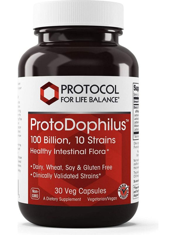 Protocol For Life Balance, ProtoDophilus, 100 Billion, 10 Strains, 30 Veg Capsules For Sale