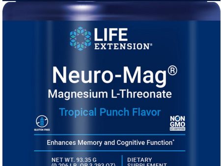 Life Extension, Neuro-Mag® Magnesium L-Threonate, Tropical Punch, 93.35 grams For Sale