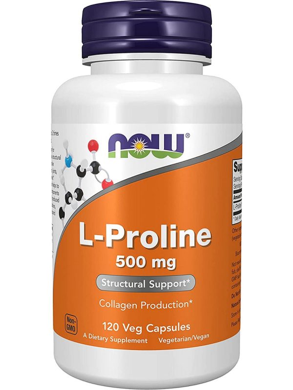 NOW Foods, L-Proline 500 mg, 120 veg capsules Online