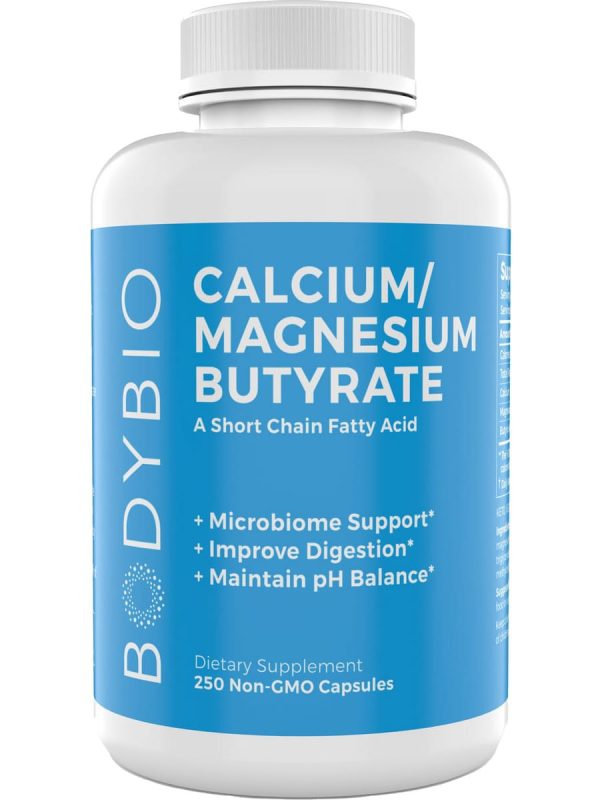 BodyBio, Calcium Magnesium Butyrate, 250 Non-GMO Capsules For Discount