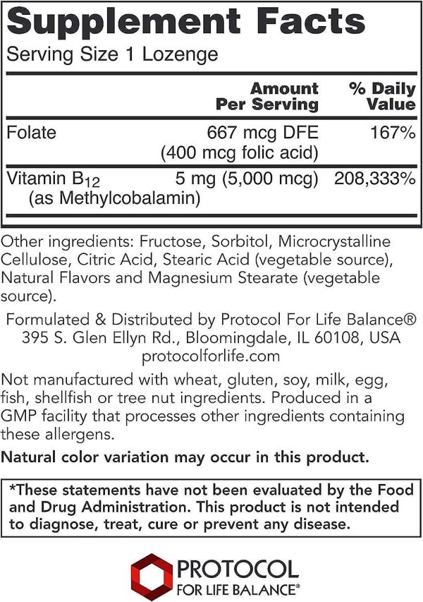 Protocol For Life Balance, Methyl B12, 5,000 mcg, 60 Lozenges Online Hot Sale