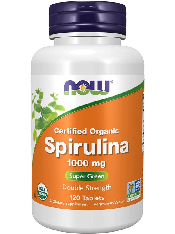 NOW Foods, Spirulina Double Strength, 1000 mg Organic, 120 tablets For Discount