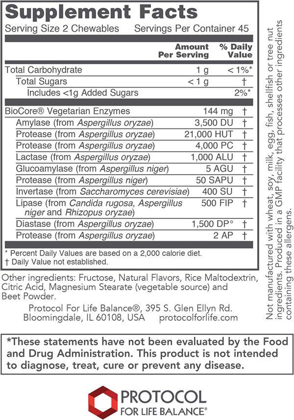 Protocol For Life Balance, ProtoZymes, 90 Chewables Fashion