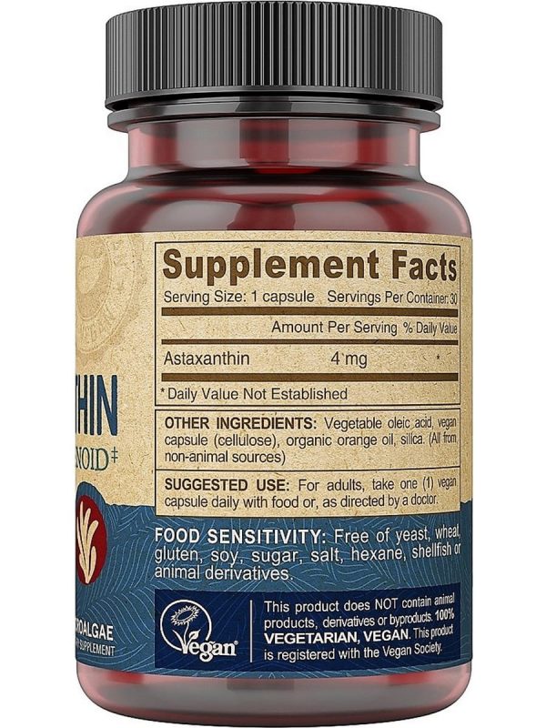 DEVA Nutrition, Vegan Astaxanthin Super Carotenoid, 4 Mg, 30 Vegan Caps Fashion