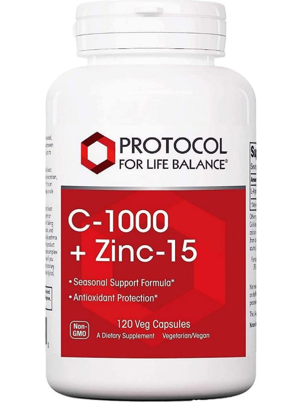 Protocol For Life Balance, C-1000 + Zinc-15, 120 Veg Capsules Online