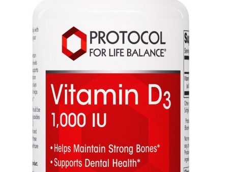 Protocol For Life Balance, Vitamin D3, 1,000 IU, 120 Softgels Online Sale