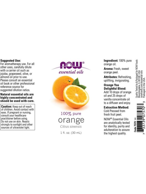 NOW Foods, Orange Oil, 100% Pure, 1 fl oz Cheap