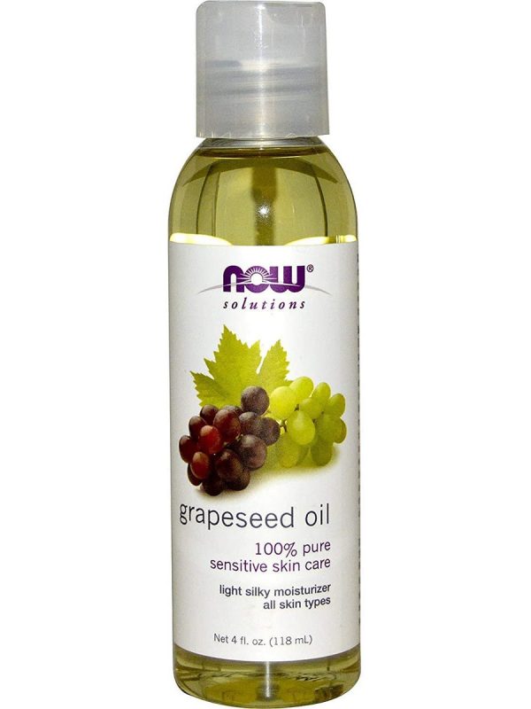 NOW Foods, Grapeseed Oil, 100% Pure Sensitive Skin Care, 4 fl oz Supply