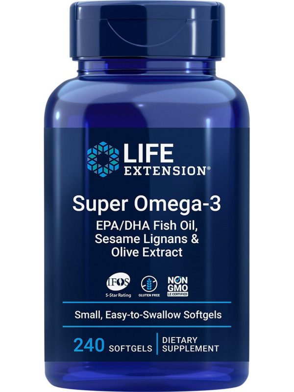 Life Extension, Super Omega-3 EPA DHA Fish Oil, Sesame Lignans & Olive Extract, 240 easy-to-swallow softgels For Cheap