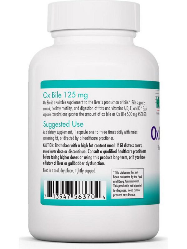 NutriCology, Ox Bile 125 mg Essential for Fat Digestion, 180 vegicaps Fashion