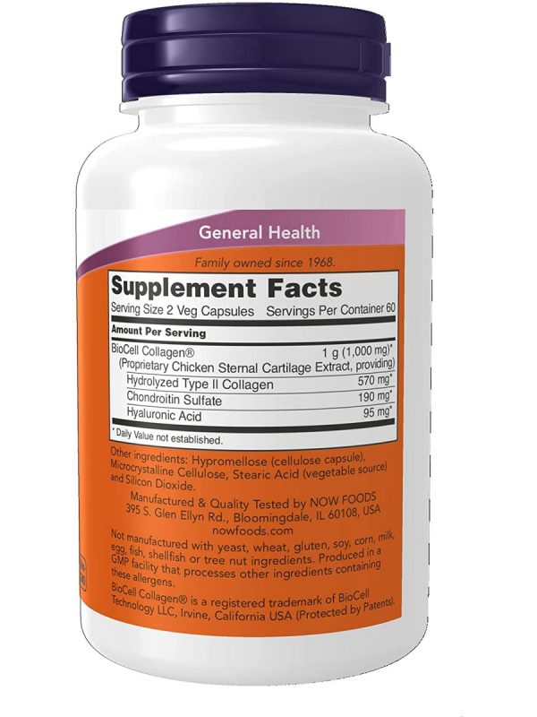 NOW Foods, BioCell Collagen® Hydrolyzed Type II, 120 veg capsules Discount