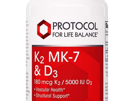 Protocol For Life Balance, K2 MK-7 & D3, 60 Veg Capsules Supply