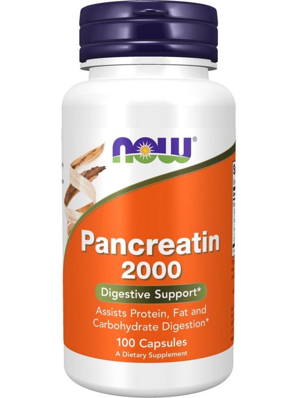 NOW Foods, Pancreatin 2000, 100 capsules For Sale