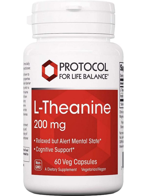 Protocol For Life Balance, L-Theanine, 200 mg, 60 Veg Capsules For Discount