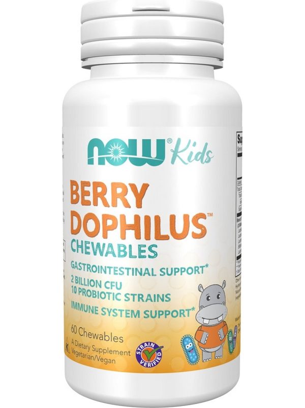 NOW Foods, BerryDophilus™ Kids 2 Billion CFU, 60 chewables on Sale