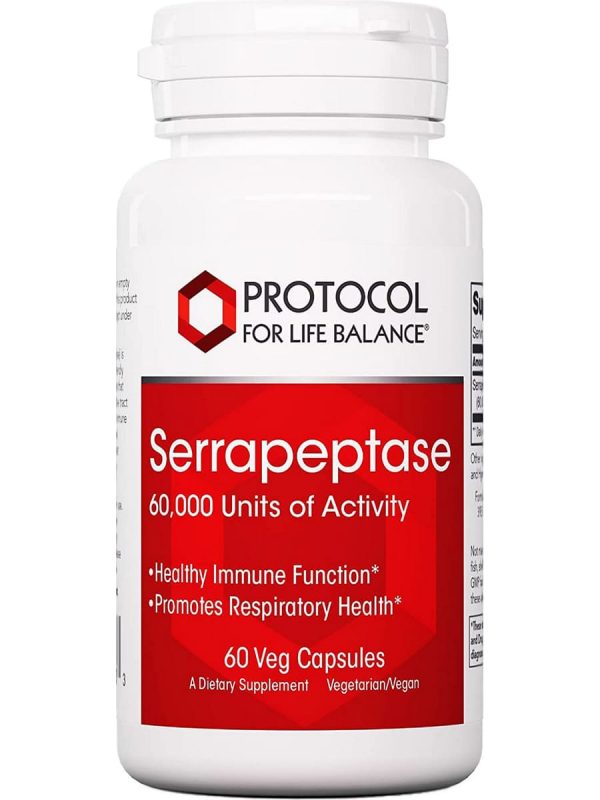 Protocol For Life Balance, Serrapeptase, 60,000 Units, 60 Veg Capsules For Discount