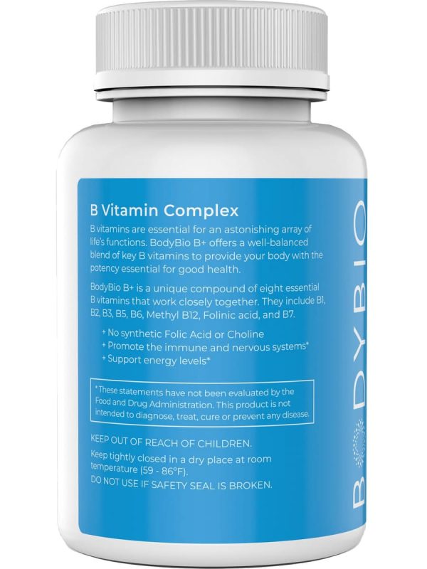 BodyBio, Vitamin B+, 90 Capsules Discount