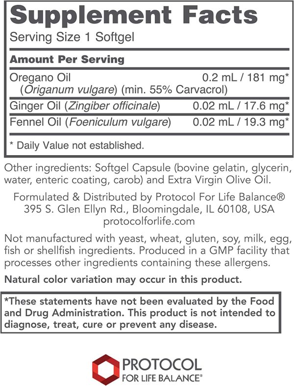 Protocol For Life Balance, Oregano Oil, 90 Softgels Online Hot Sale