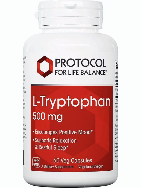 Protocol For Life Balance, L-Tryptophan, 500 mg, 60 Veg Capsules For Cheap