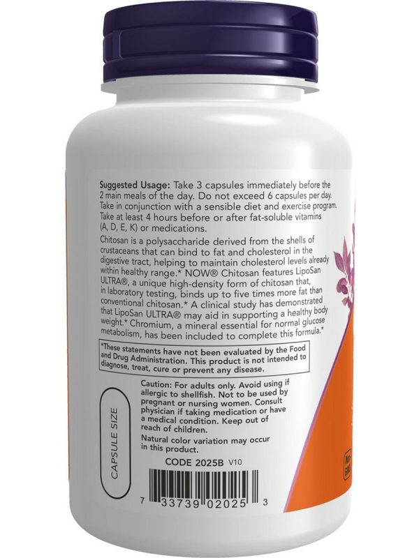 NOW Foods, Chitosan 500 mg plus Chromium, 120 veg capsules Supply