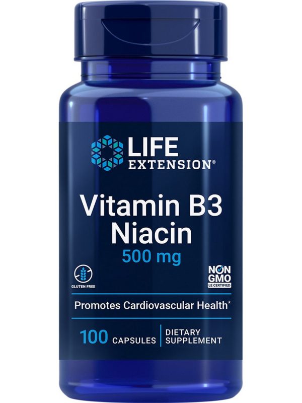 Life Extension, Vitamin B3 Niacin, 500 mg, 100 capsules Discount