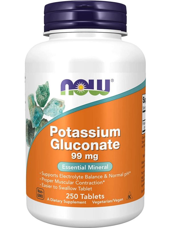 NOW Foods, Potassium Gluconate 99 mg, 250 tablets Fashion