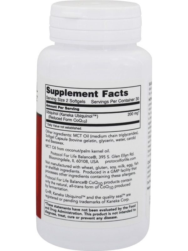 Protocol For Life Balance, Ubiquinol, 100 mg, 60 Softgels For Sale