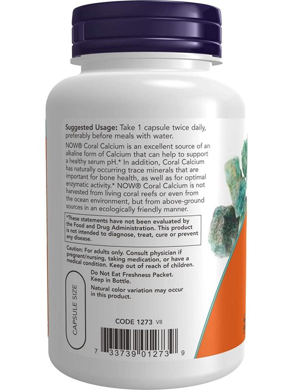 NOW Foods, Coral Calcium 1000 mg, 100 veg capsules Supply