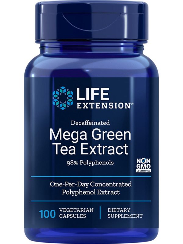 Life Extension, Decaffeinated Mega Green Tea Extract, 100 vegetarian capsules Cheap