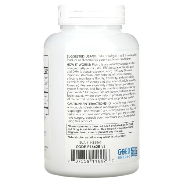 Protocol For Life Balance, Molecularly Distilled Ultra Omega-3, 500 EPA 250 DHA, 180 Softgels Cheap