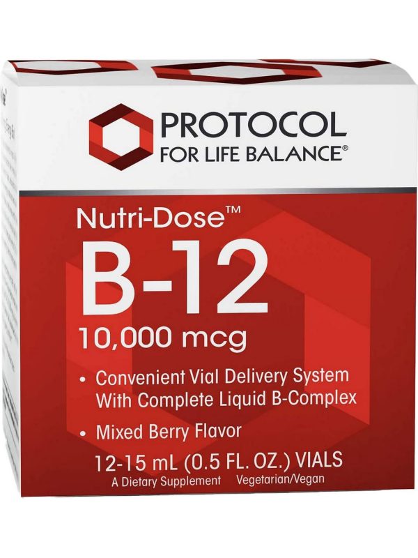 Protocol For Life Balance, Nutri-Dose B-12, 10,000 mcg, 12-15 mL (0.5 fl oz) Vials For Sale