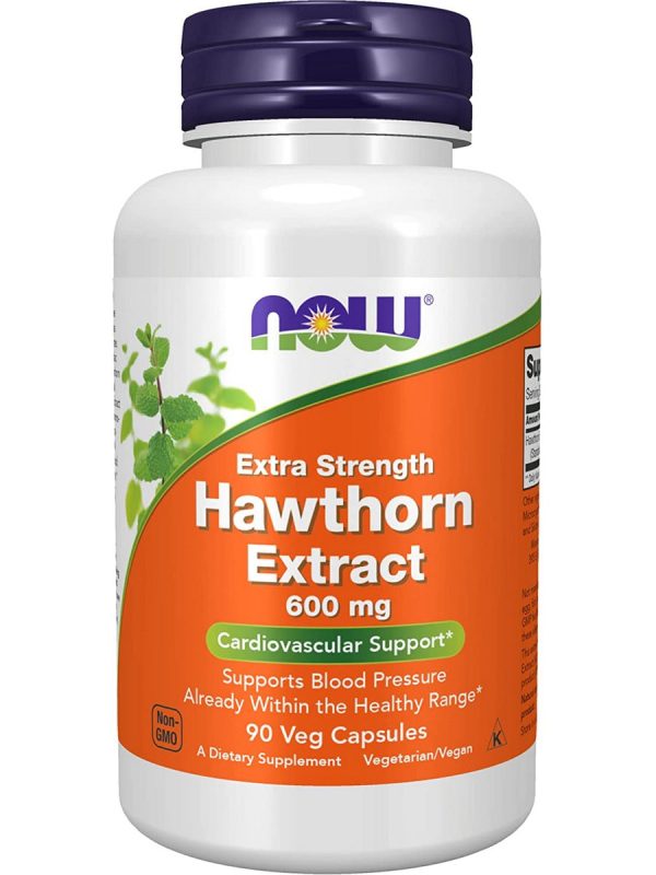 NOW Foods, Hawthorn Extract 600 mg, Extra Strength, 90 veg capsules For Sale