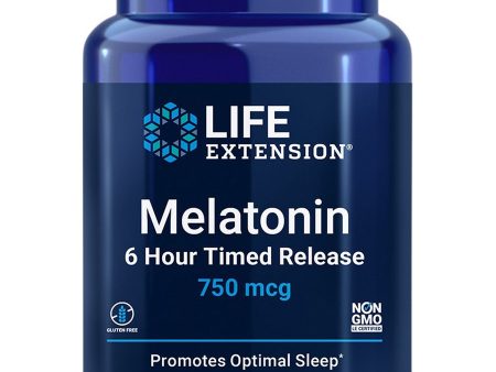 Life Extension, Melatonin 6 Hour Timed Release, 750 mcg, 60 vegetarian tablets Supply